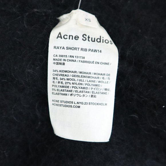 Acne Studios Raya Black Short Rib Mohair Cardigan - Picture 5 of 5